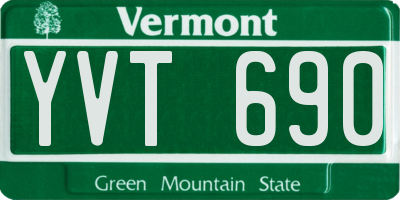 VT license plate YVT690