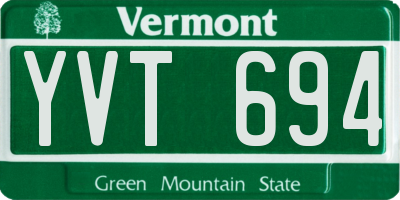 VT license plate YVT694