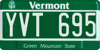 VT license plate YVT695