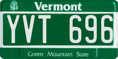 VT license plate YVT696