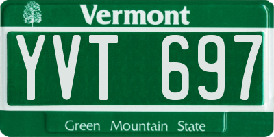 VT license plate YVT697