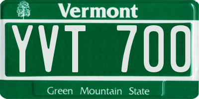 VT license plate YVT700