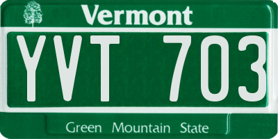 VT license plate YVT703