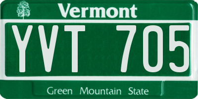 VT license plate YVT705
