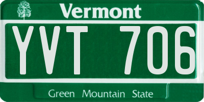 VT license plate YVT706