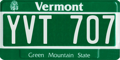 VT license plate YVT707