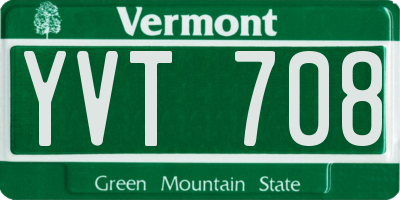 VT license plate YVT708