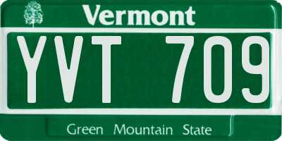 VT license plate YVT709