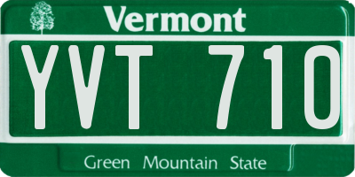 VT license plate YVT710