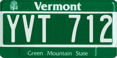 VT license plate YVT712