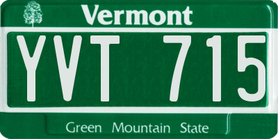 VT license plate YVT715