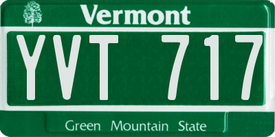 VT license plate YVT717