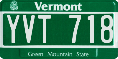 VT license plate YVT718