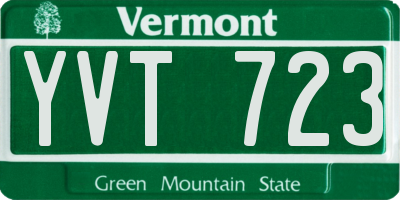 VT license plate YVT723