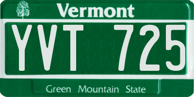 VT license plate YVT725