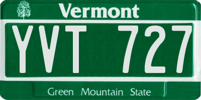 VT license plate YVT727