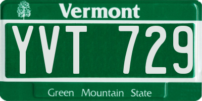 VT license plate YVT729