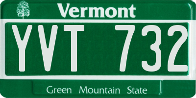 VT license plate YVT732
