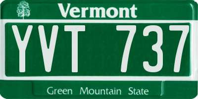 VT license plate YVT737
