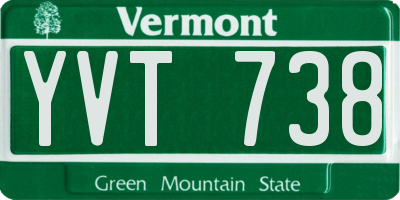 VT license plate YVT738