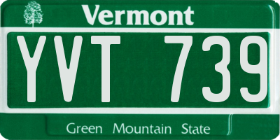 VT license plate YVT739