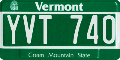 VT license plate YVT740
