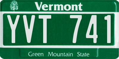 VT license plate YVT741