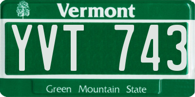 VT license plate YVT743