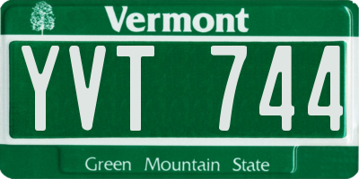 VT license plate YVT744