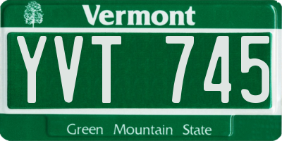 VT license plate YVT745