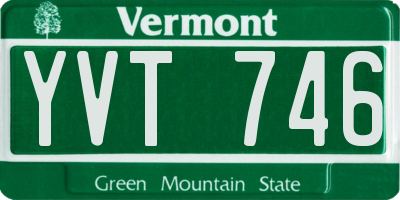 VT license plate YVT746