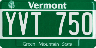 VT license plate YVT750