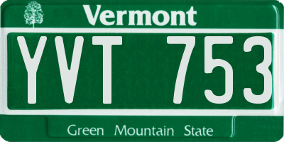 VT license plate YVT753
