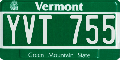 VT license plate YVT755