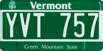 VT license plate YVT757
