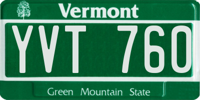 VT license plate YVT760
