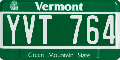 VT license plate YVT764