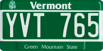 VT license plate YVT765