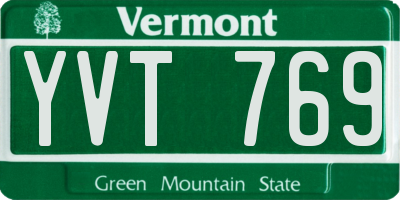 VT license plate YVT769