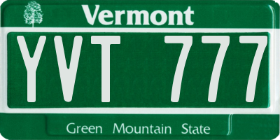 VT license plate YVT777