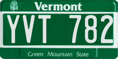VT license plate YVT782