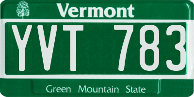 VT license plate YVT783