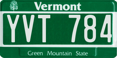 VT license plate YVT784