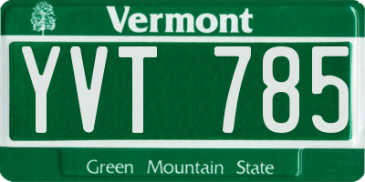 VT license plate YVT785