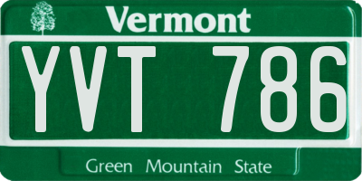 VT license plate YVT786