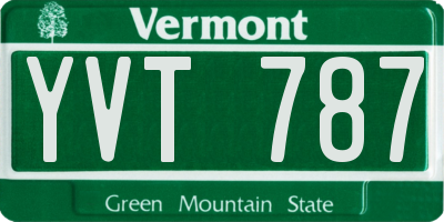 VT license plate YVT787