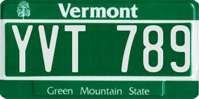VT license plate YVT789