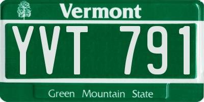 VT license plate YVT791