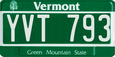 VT license plate YVT793