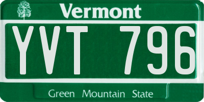 VT license plate YVT796